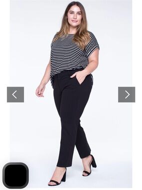Plus Size Black Stretch Ankle Pants - Liverpool 18W
